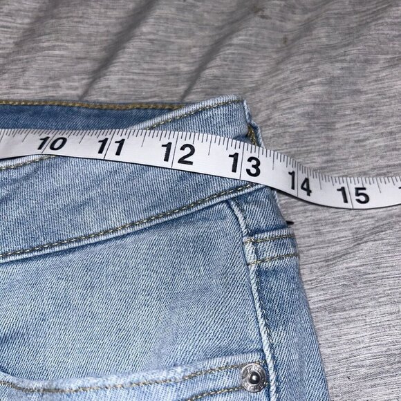 Free Assembly Light Blue Denim High Rise Distress Knee Skinny Jeans Size 4 - Picture 10 of 11